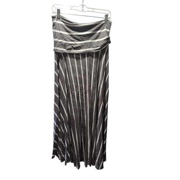 INC International‎ Concepts Women's Maxi Skirt Gray Metallic Fold Over Waist L - Picture 1 of 2